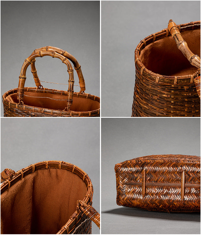 Handheld Retro Bamboo Woven Bag