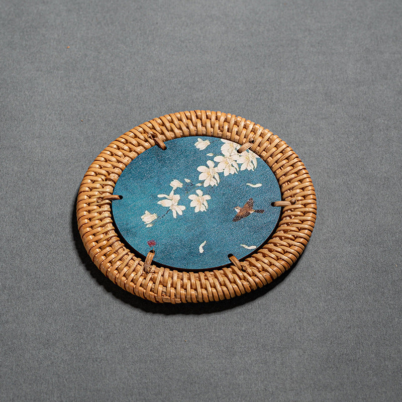 Chinese style creative rattan coaster
