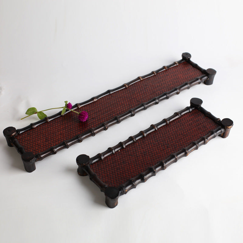 Old Bamboo Whip Mat Cup Holder Saucer