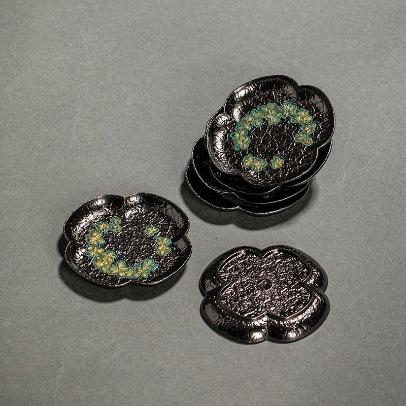 Enamel Japanese Style Metal Tea Cup Coaster
