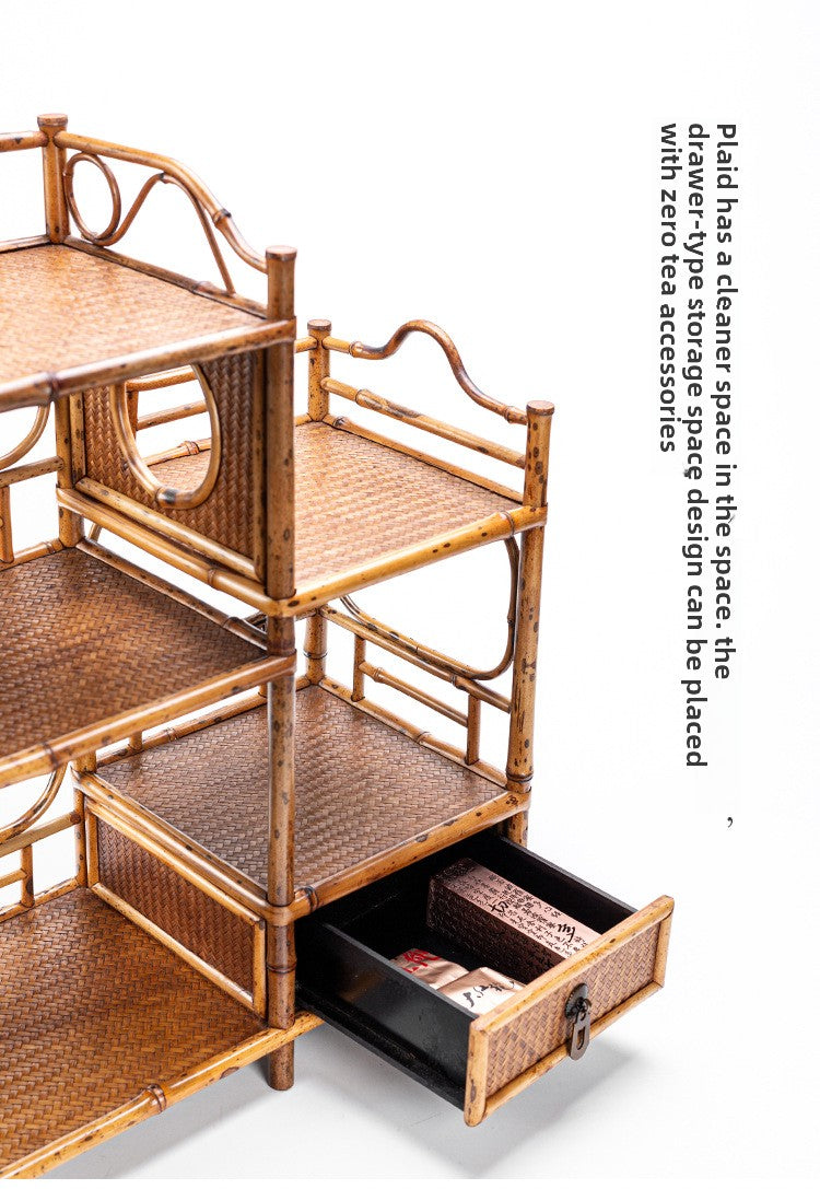 Handmade Bamboo Tea Shelf Curio Stand