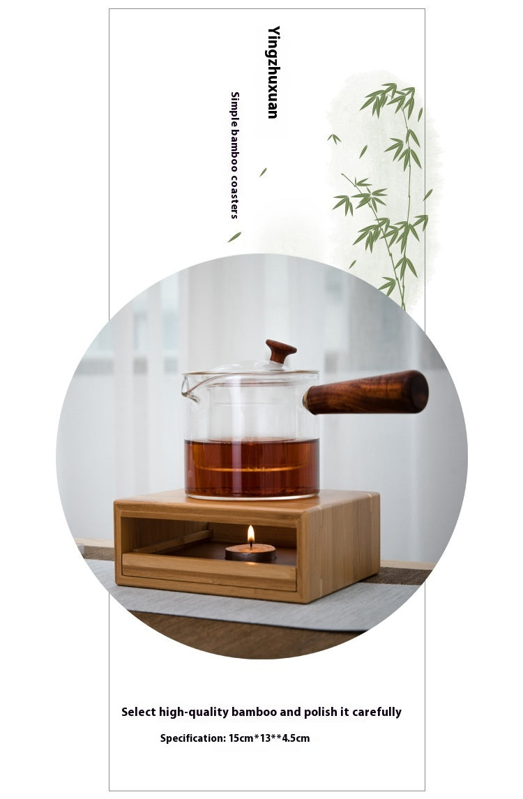 Bamboo Base Tea Warmer Candle Heater