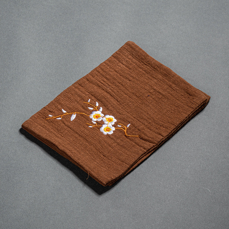 Cotton and Linen Embroidered Tea Towel