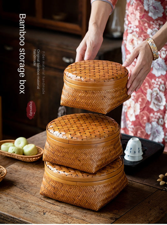 Bamboo Tea Set Storage Box