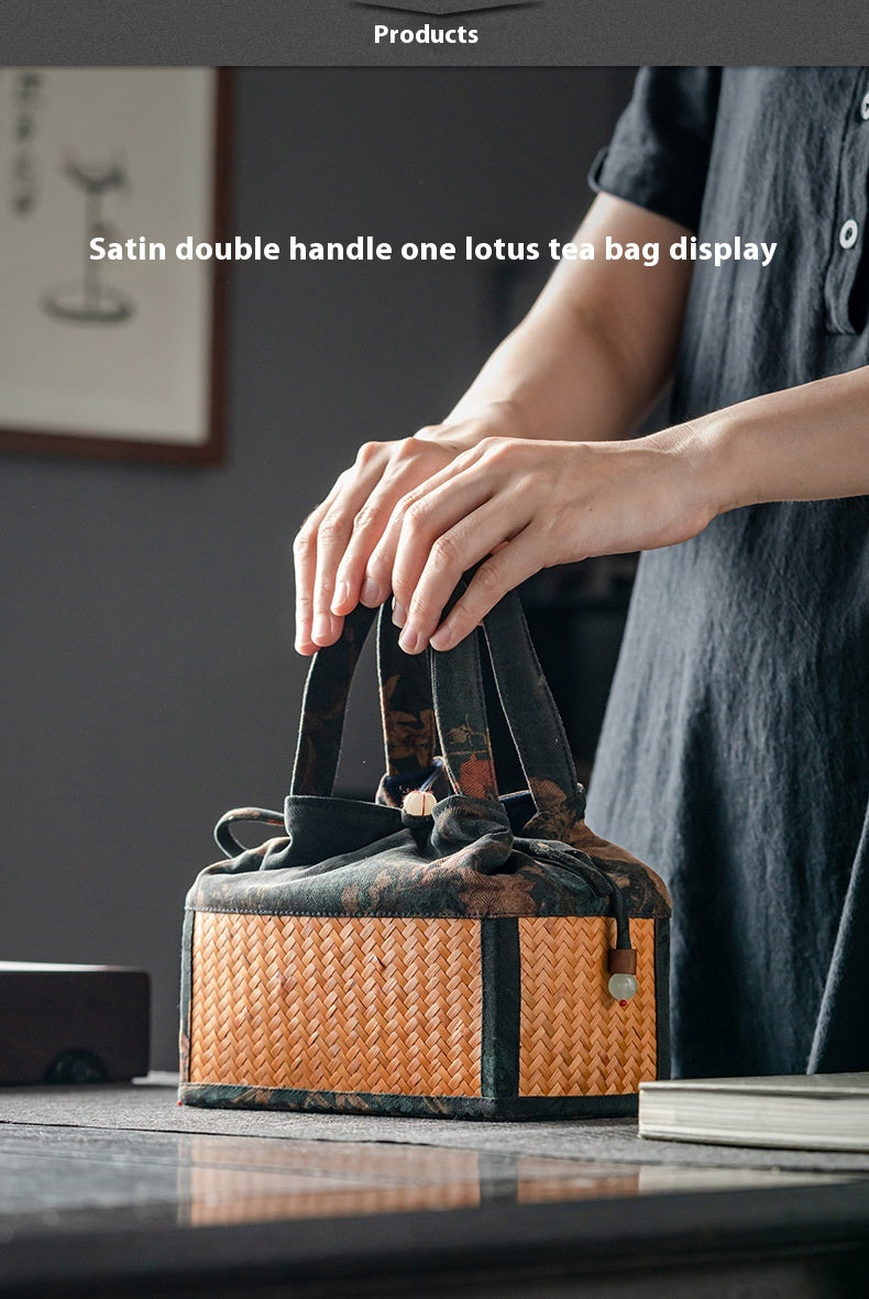 Chinese-Style Portable Bamboo Storage Bag