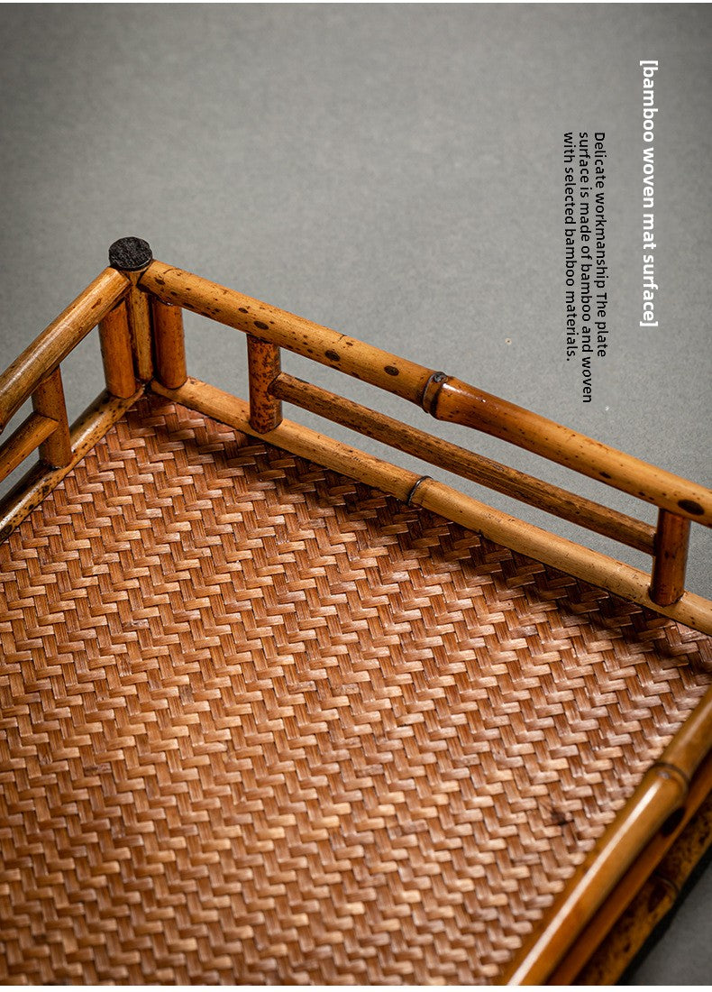 Japanese-style bamboo tea tray