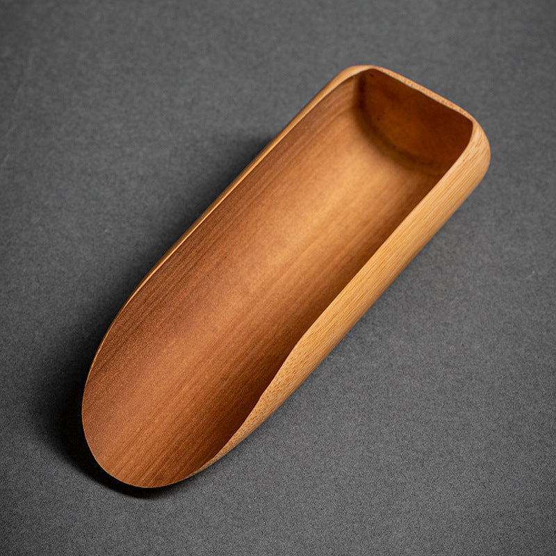 Old-fashioned bamboo tea spoon