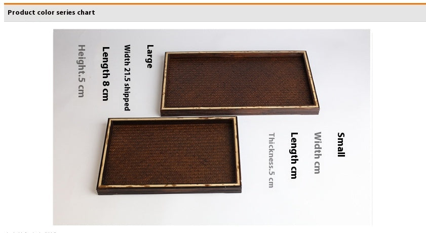 Vintage Bamboo Tea Tray with Tea Holder