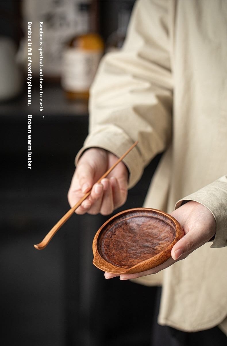 精巧な手作りの禅竹茶杓