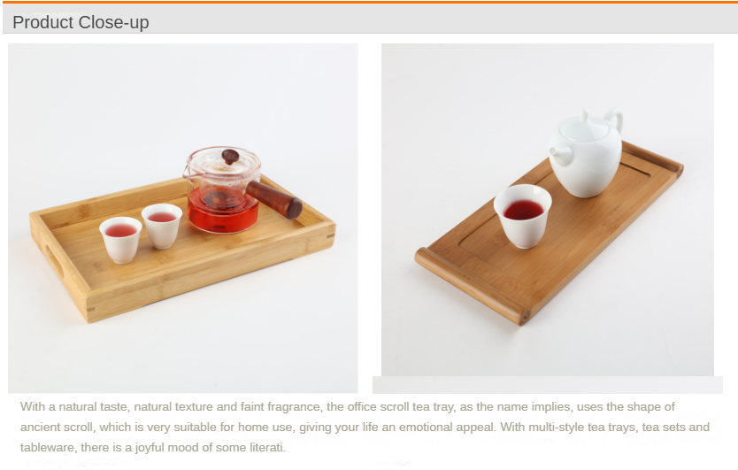 Rectangular Bamboo Tea Tray
