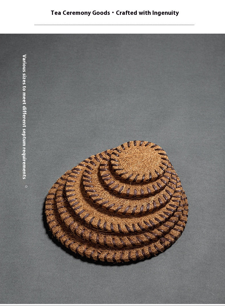 Coconut Palm Coaster Tea Mat Thickened Bristle Mat