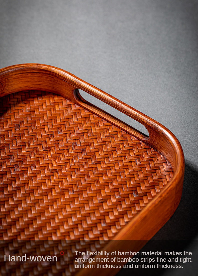 Bamboo Woven Dry Pour Tea Tray