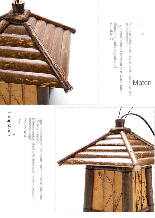 Antique bamboo-made table lamp