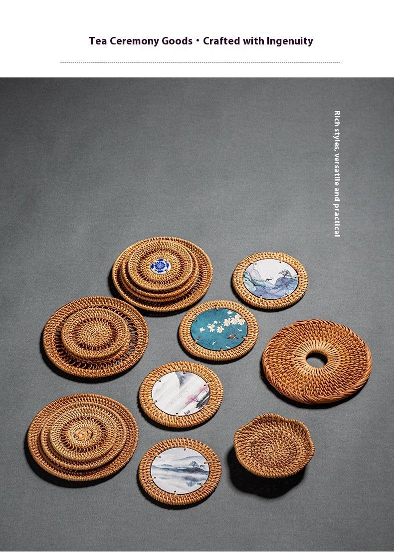 Chinese style creative rattan coaster