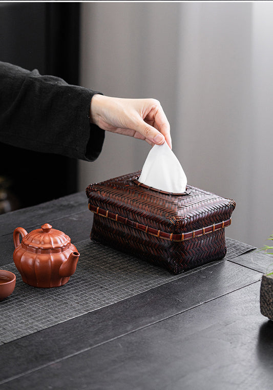 Bamboo Woven Tissue Box