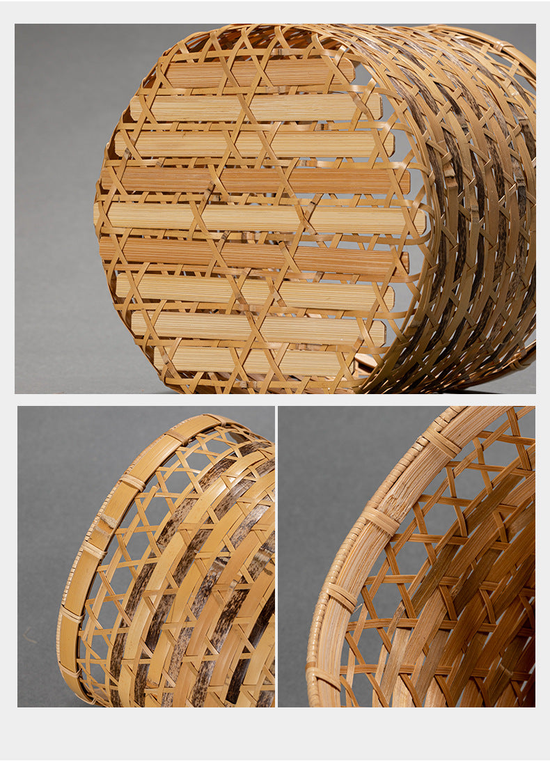 Bamboo Woven Storage Basket with Lid