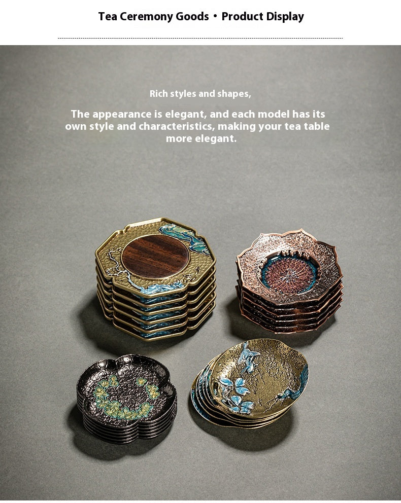 Enamel Japanese Style Metal Tea Cup Coaster