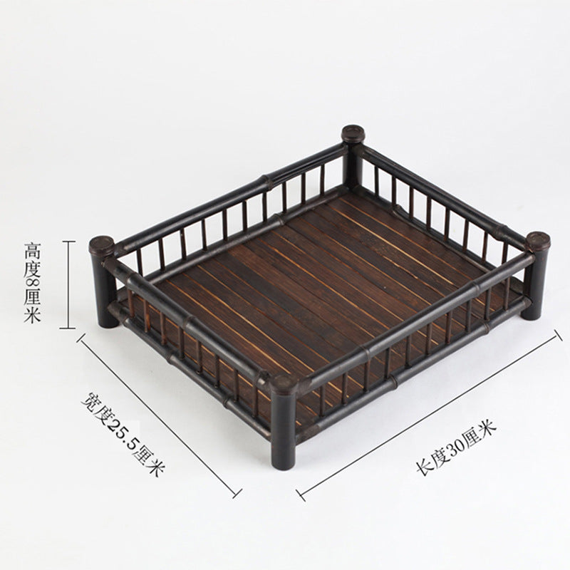 Zen-inspired Purple Bamboo Tea Tray