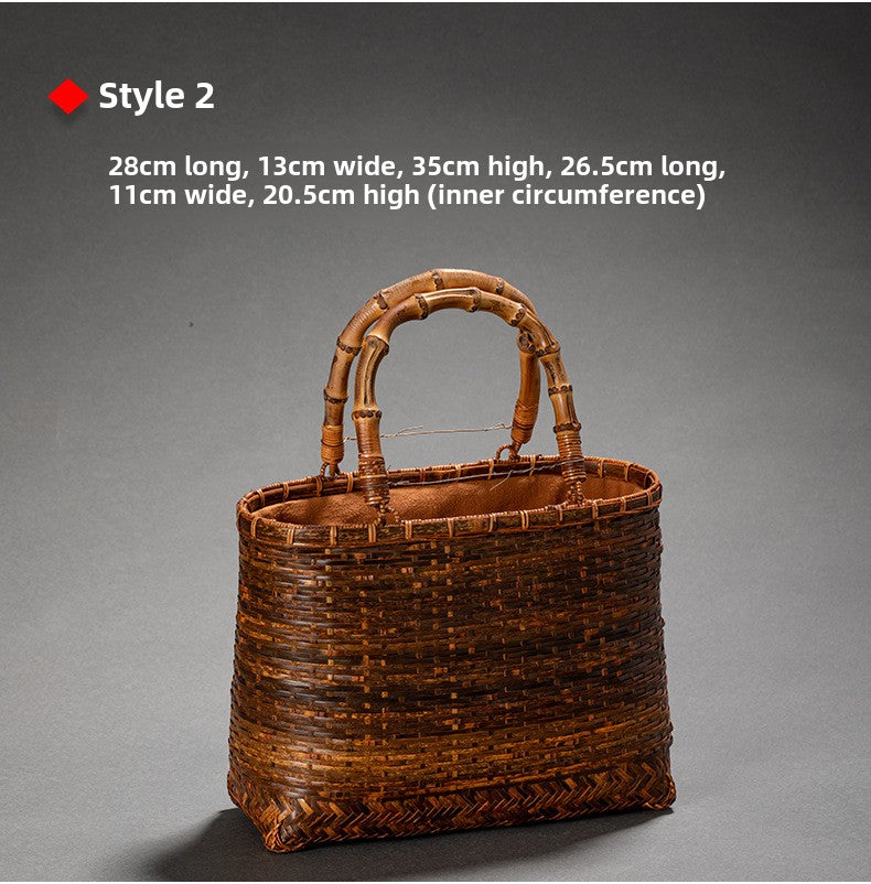 Handheld Retro Bamboo Woven Bag