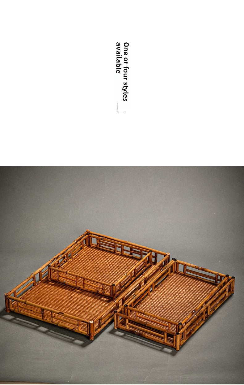 Japanese-style bamboo tea tray
