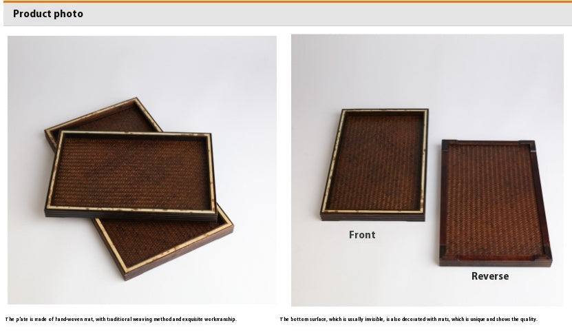 Vintage Bamboo Tea Tray with Tea Holder