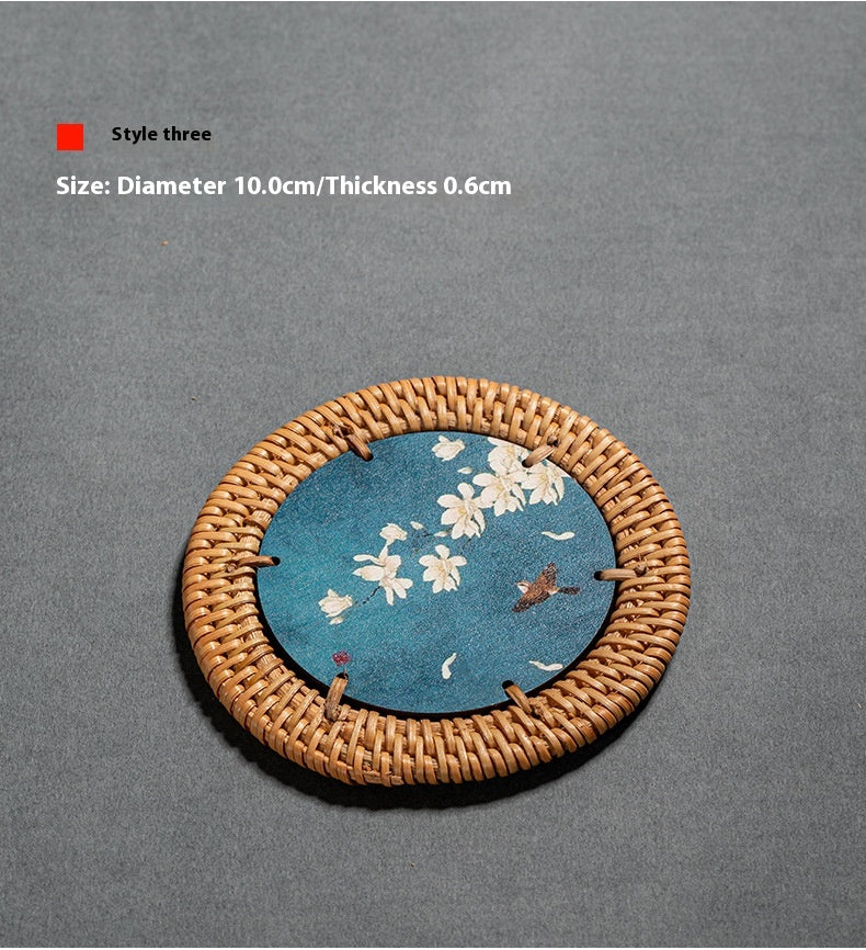 Chinese style creative rattan coaster