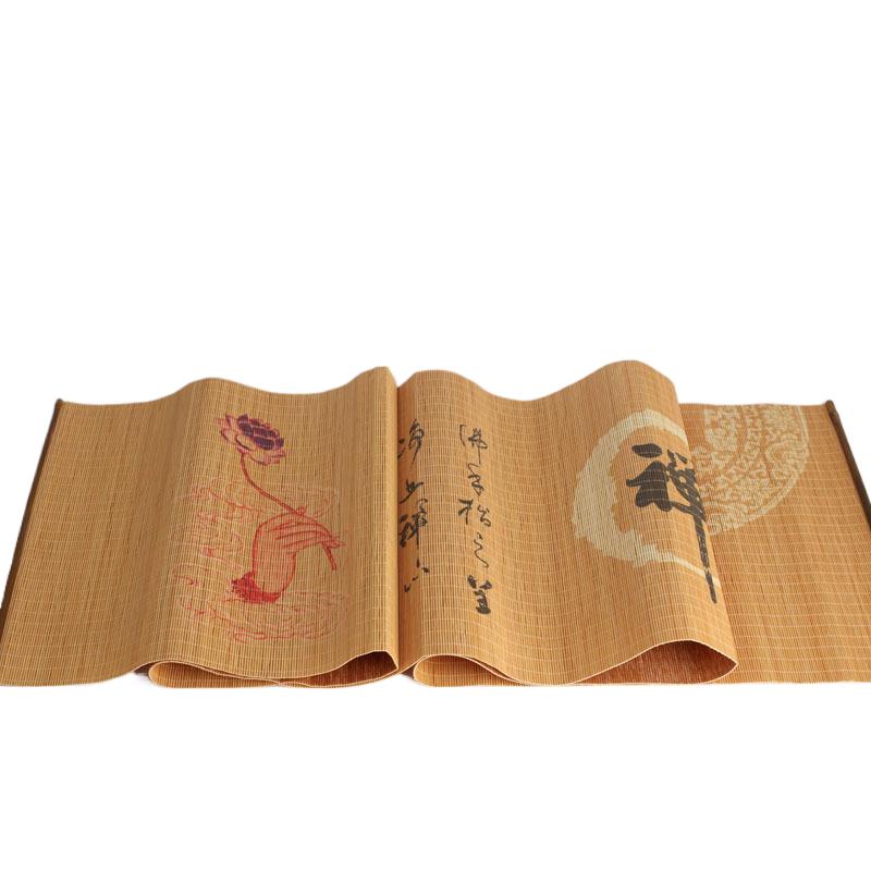 Natural Printed Bamboo Tea Mat Heat Insulation Pad