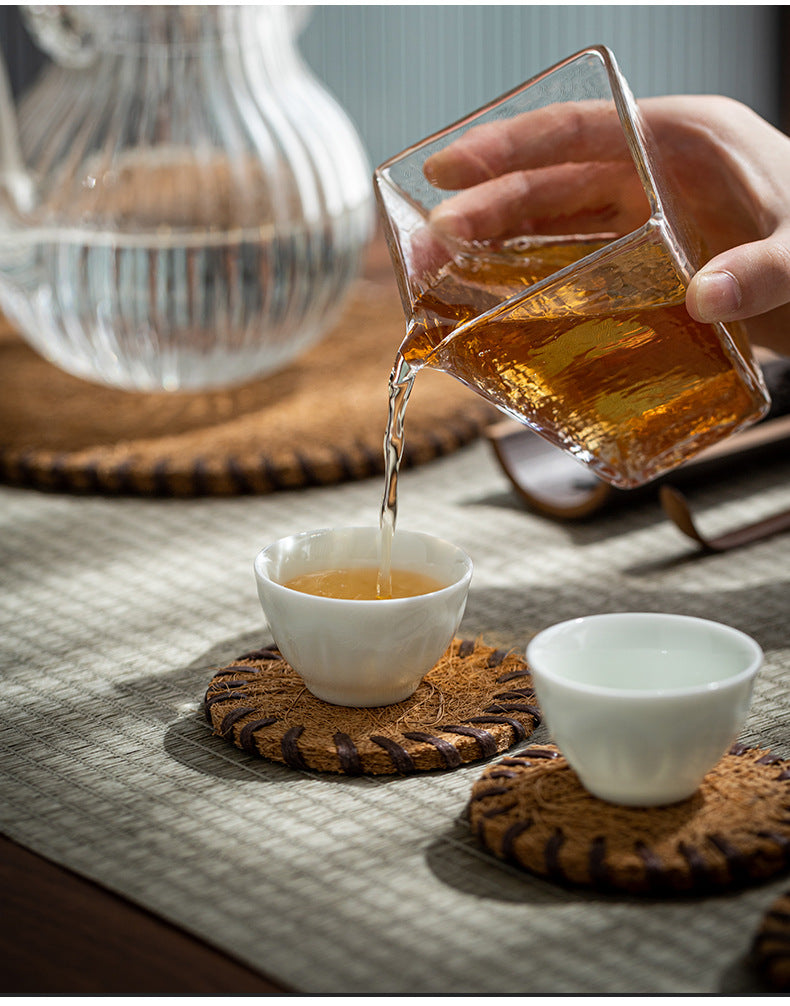 Coconut Palm Coaster Tea Mat Thickened Bristle Mat