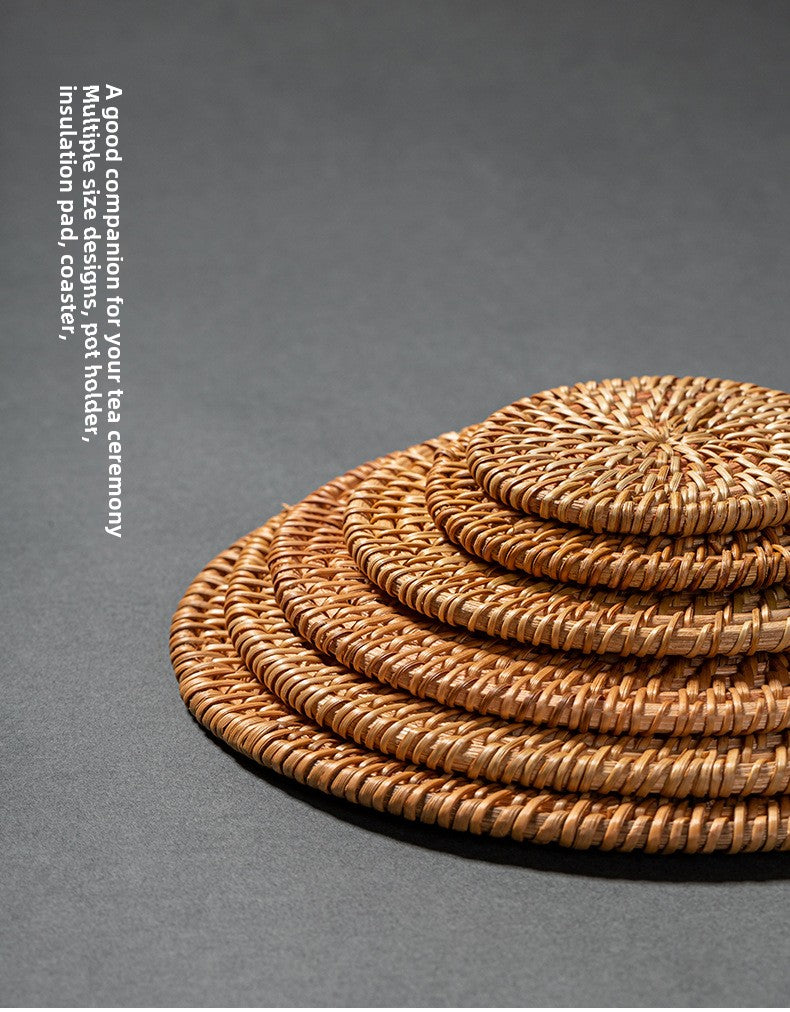 Rattan Woven Coaster Pot