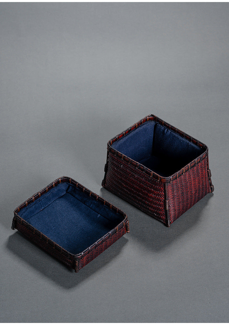 Bamboo tea set storage box