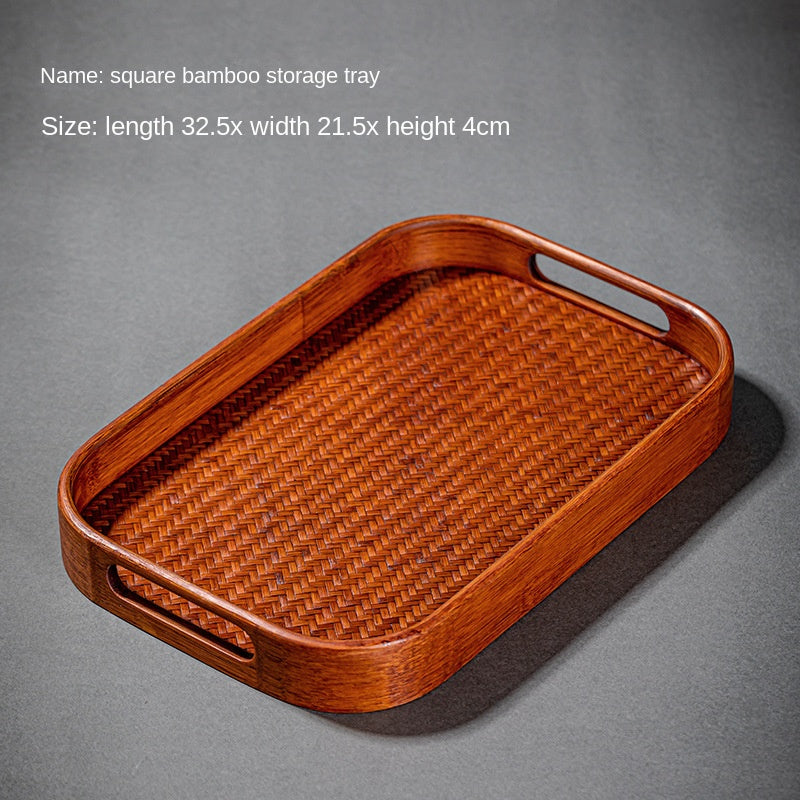 Bamboo Woven Dry Pour Tea Tray