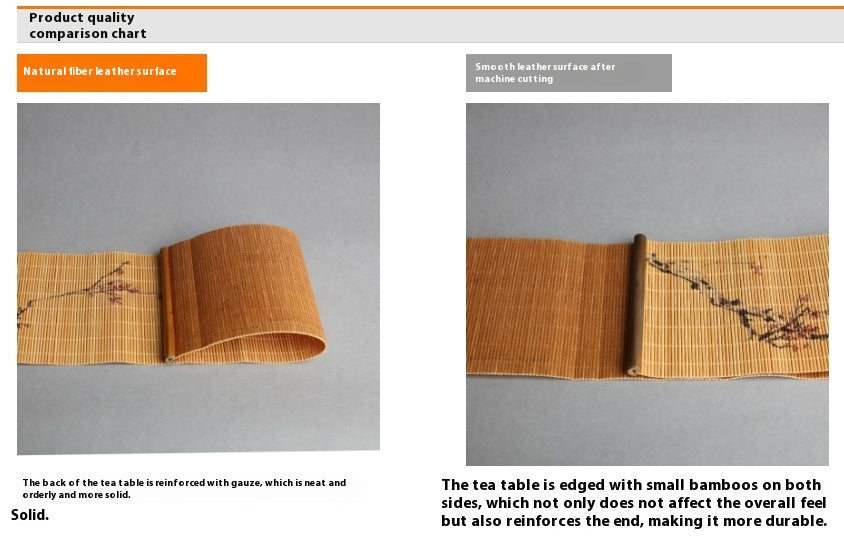 Natural Printed Bamboo Tea Mat Heat Insulation Pad