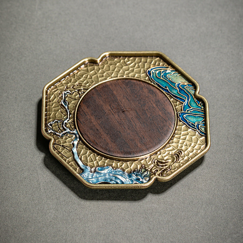 Enamel Japanese Style Metal Tea Cup Coaster
