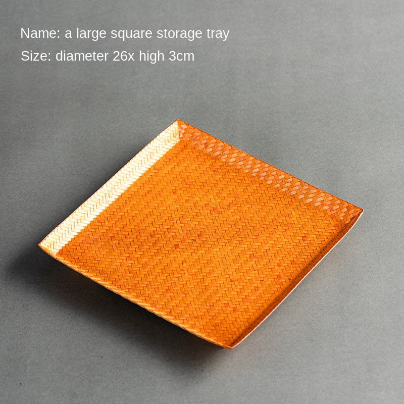 Chinese Style Bamboo Woven Tea Tray