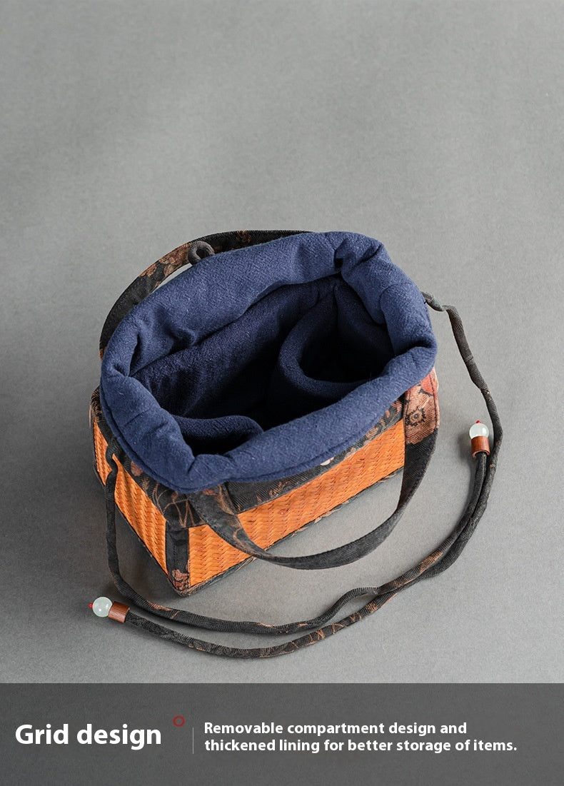 Chinese-Style Portable Bamboo Storage Bag