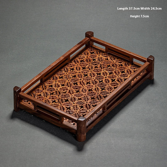 Chinese Style Walnut Black Walnut Wood Tea Set Storage Tray