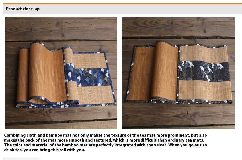 Chinese Retro Bamboo Tea Mat