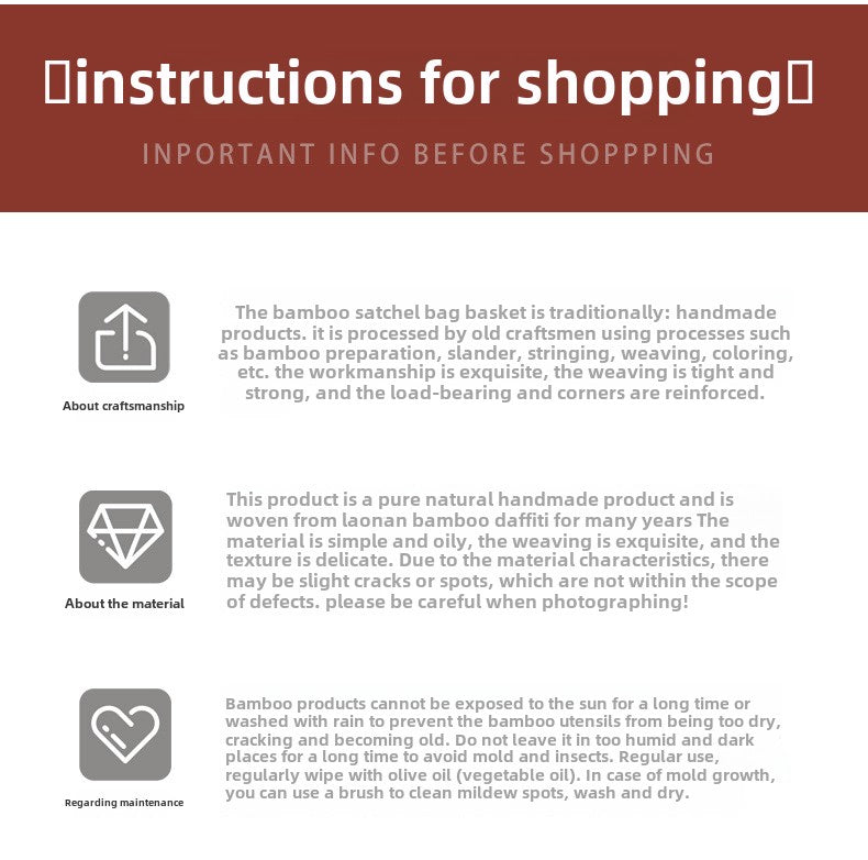 Japanese Style Handmade Retro Mini Bamboo Bag