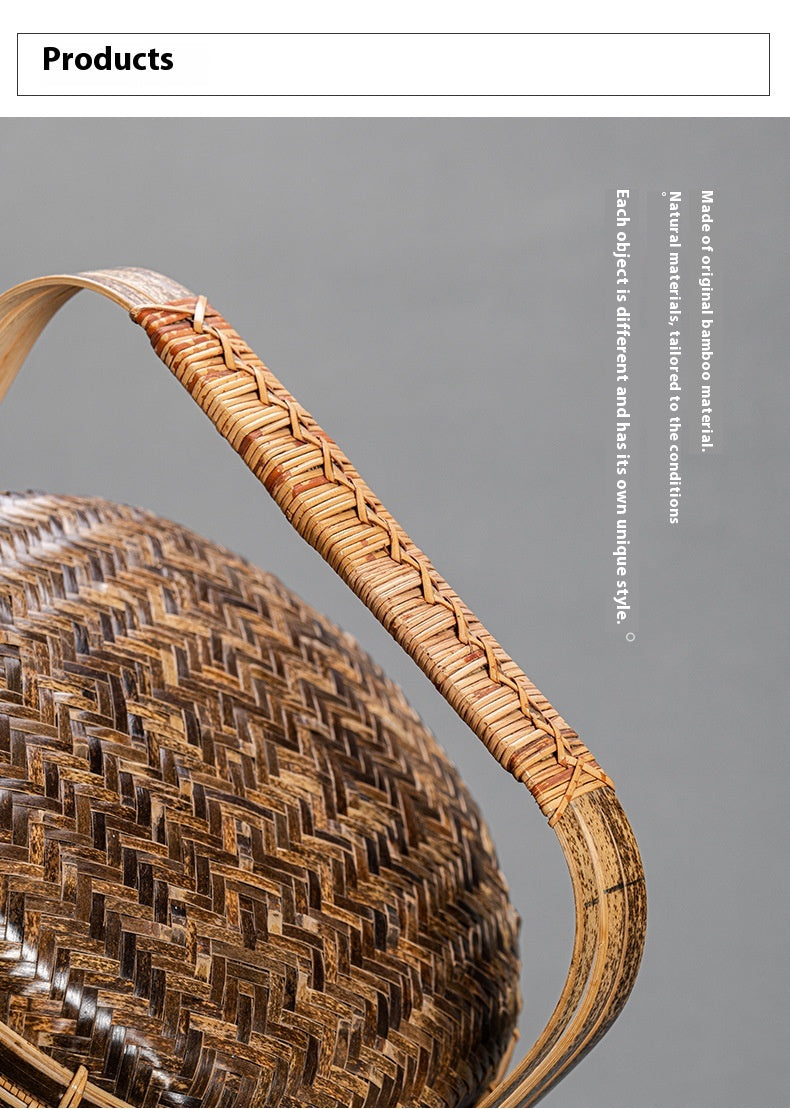 Bamboo Basket Old-Fashioned Portable Small Basket