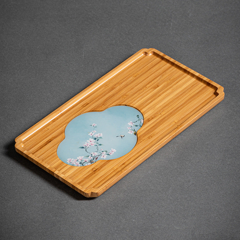 Heavy Bamboo Rectangular Single Layer Simple Tray