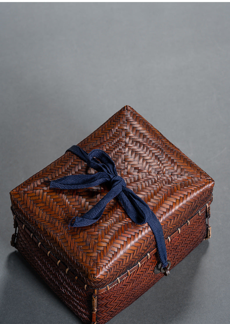 Bamboo tea set storage box
