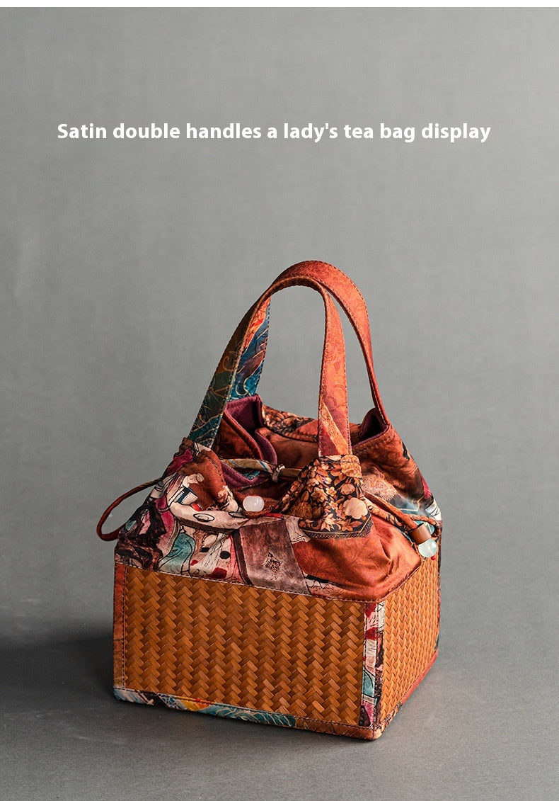 Chinese-Style Portable Bamboo Storage Bag