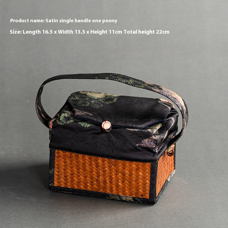 Chinese-Style Portable Bamboo Storage Bag