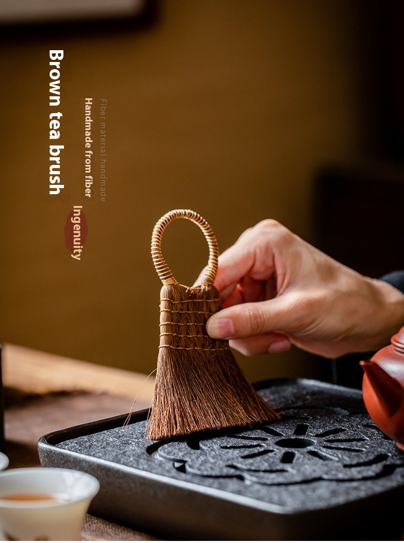 Brown Hair Tea Set Brush