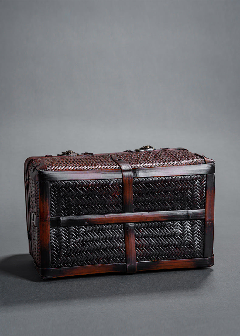 Bamboo tea set storage box