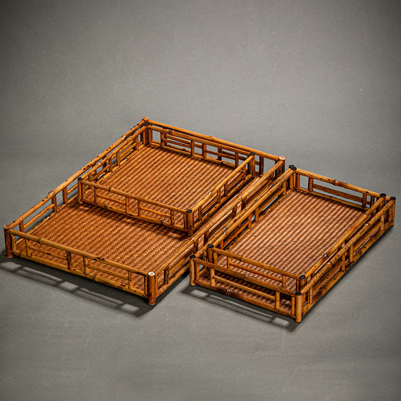 Japanese-style bamboo tea tray