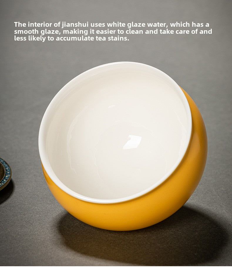 Chinese Household Colorful Ceramic Building Water with Lid