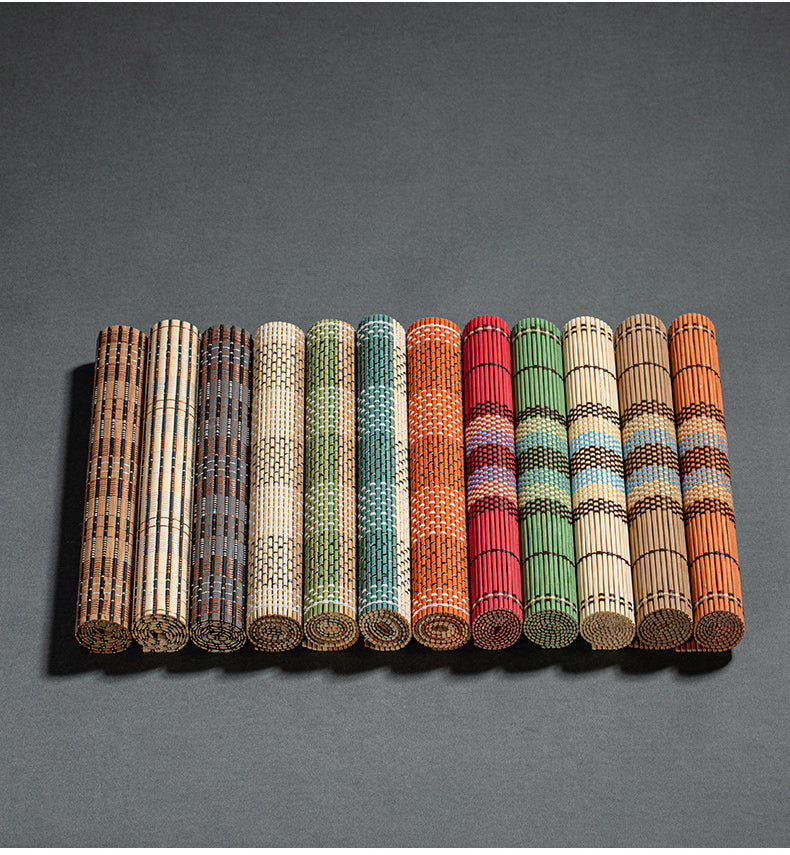 Colorful bamboo mat