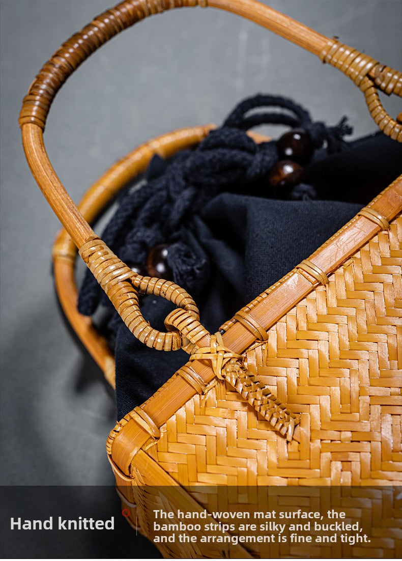 Bamboo Woven Basket Bag