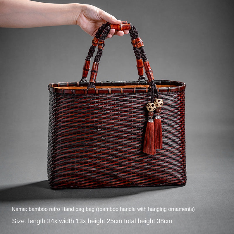 Retro Bamboo Woven Bag